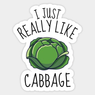 I Just Really Like Cabbage Funny Sticker